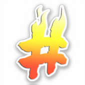 Op Vuur Hashtag Symbool Sticker (Voorkant)