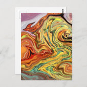 Op vuurmeerkleurige Briefkaart abstracte Kunst (Voorkant / Achterkant)