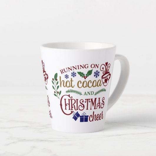 Op warme cacao en kerstmis latte mok (Rechterhoek)