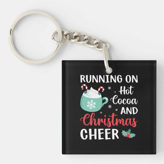 Op warme cacao en kerstmis sleutelhanger (Voorkant)