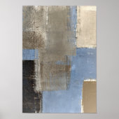 'Op weg' Blauw en beige Abstracte kunst Poster (Voorkant)