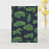 Op weg blauwe en groene bewegende voertuigen auto' kaart (Gele Bloem)