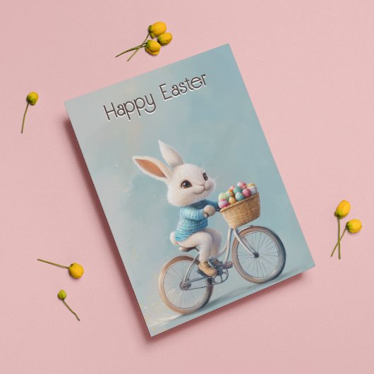 Op weg! | Cute Bunny-fiets Pasen kaart