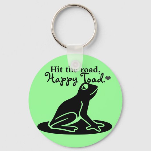 Op weg, Happy Toad Cute Green Sleutelhanger (Voorkant)