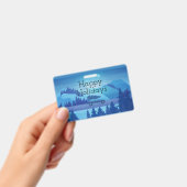 Op weg met een kerstboom badge (Handheld)