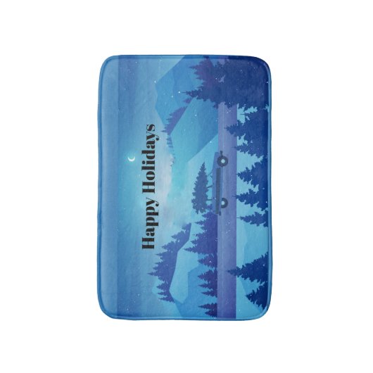 Op weg met een kerstboom badmat (Voorkant Verticaal)