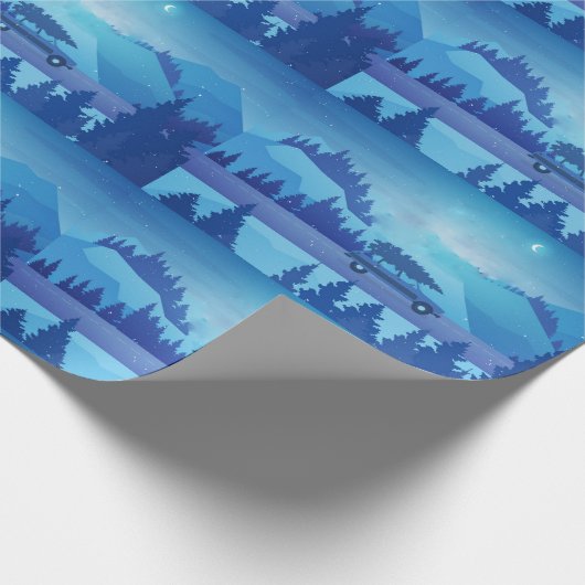 Op weg met een kerstboom cadeaupapier (Hoek)