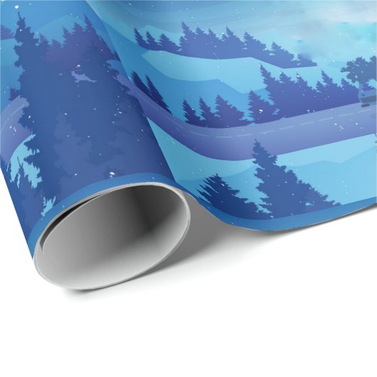 Op weg met een kerstboom cadeaupapier (Rol Hoek)