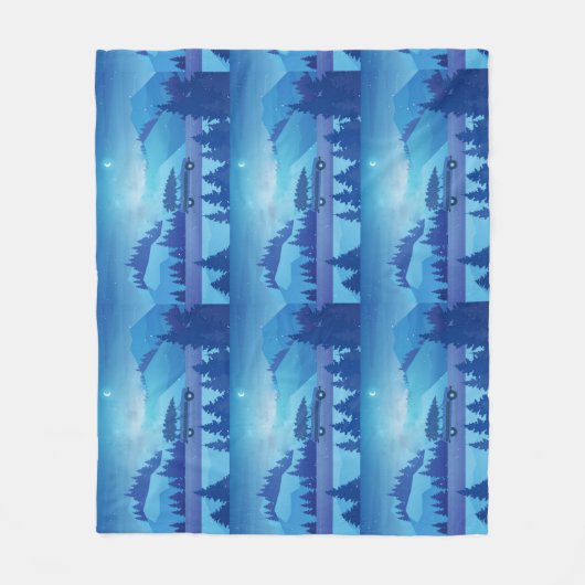 Op weg met een kerstboom fleece deken (Voorkant)