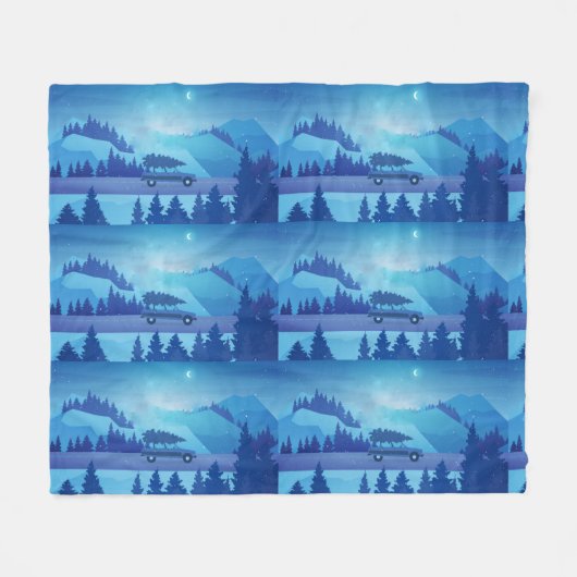 Op weg met een kerstboom fleece deken (Voorkant (Horizontaal))