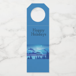 Op weg met een kerstboom flessenhanger