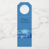 Op weg met een kerstboom flessenhanger (Voorkant)