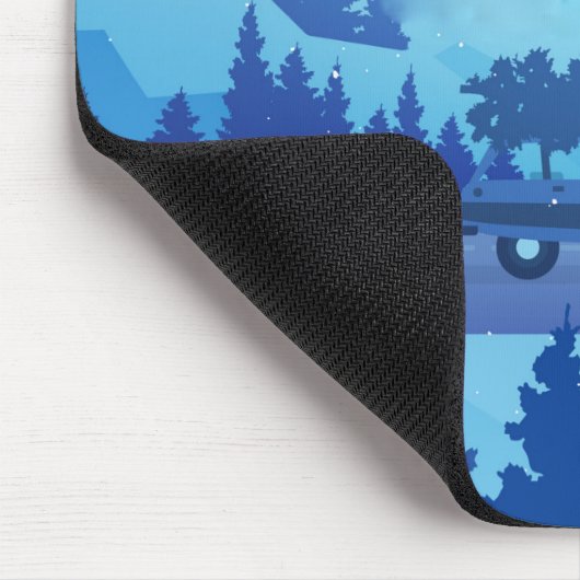 Op weg met een kerstboom muismat (Hoek)