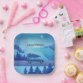 Op weg met een kerstboom papieren bordje (Feest)