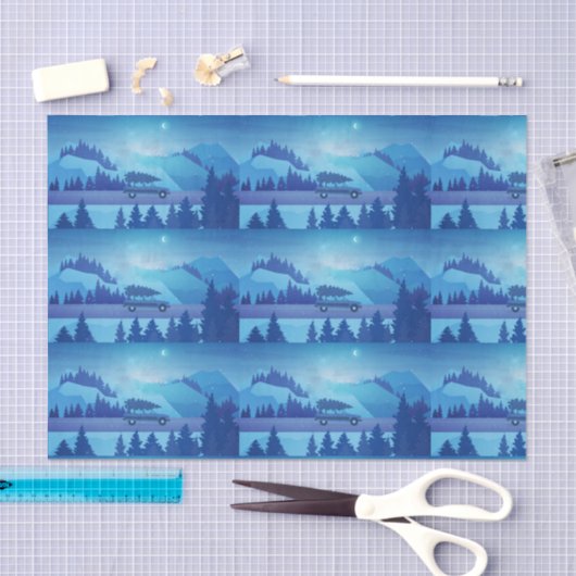 Op weg met een kerstboom tissuepapier (Craft)