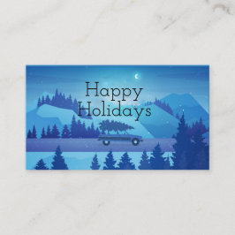 Op weg met een kerstboom visitekaartje