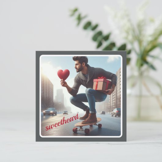 Op weg met Gift Sweetheart Valentijn Feestdagenkaart (Staand voorkant)