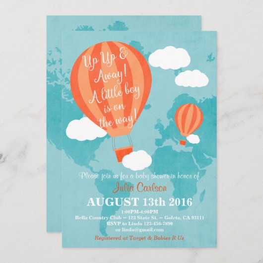 Op weg naar Baby shower nodiging Kaart (Voorkant / Achterkant)