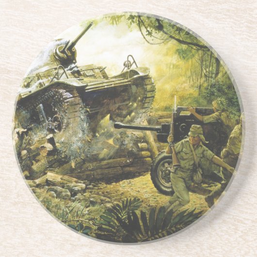 Op weg naar Bataan Don Millsap Zandsteen Onderzetter (Voorkant)