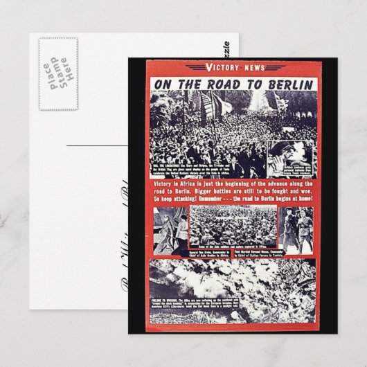 op weg naar Berlijn Briefkaart (Voorkant / Achterkant)