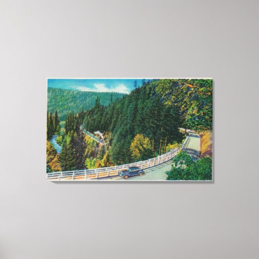 Op weg naar Big Trees van Santa Cruz Canvas Afdruk (Voorkant)