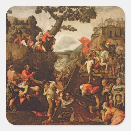 Op weg naar Calvariatie Vierkante Sticker (Voorkant)
