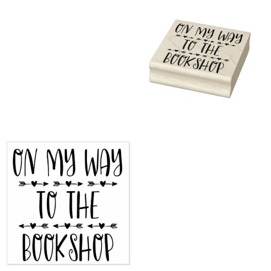 Op weg naar de boekwinkel rubberstempel (Gestempeld)