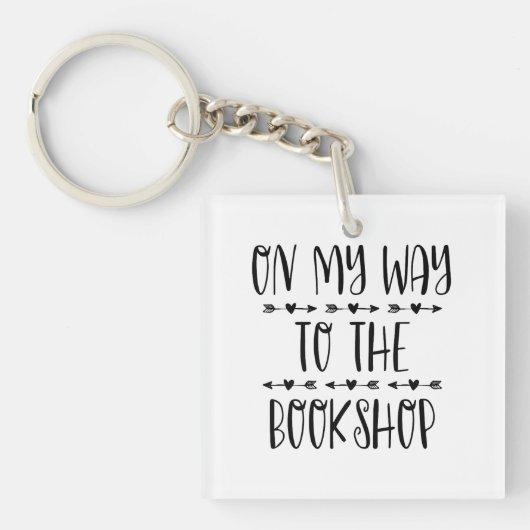 Op weg naar de boekwinkel sleutelhanger (voorkant)