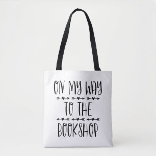 Op weg naar de boekwinkel tote bag