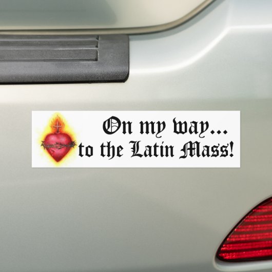 Op weg naar de Latijnse Mass! Bumpersticker (Op auto)