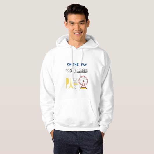 Op weg naar de mannen van Parijs koel grafisch 1 t Hoodie (Voorkant volledig)