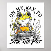 Op weg naar de pot Funny Frog Poster (Voorkant)