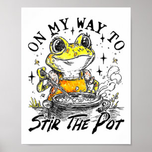 Op weg naar de pot Funny Frog Poster