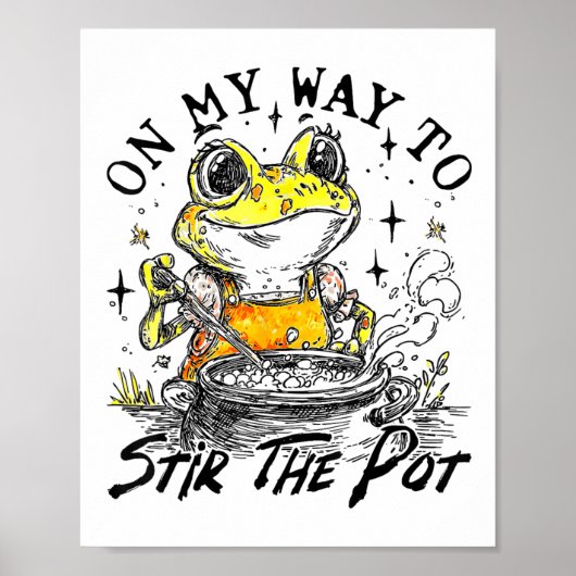 Op weg naar de pot Funny Frog Poster (Voorkant)