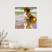 Op weg naar een strandpicknick poster (Keuken)