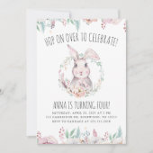 Op weg naar feestvieren Bunny Birthday Kaart (Voorkant)