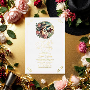 "Op weg naar het altaar" Derby-geïnspireerd Vrijge Folie Uitnodiging