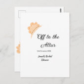 Op weg naar het altaar oranje kap hoed bruidsdouch briefkaart (Voorkant / Achterkant)