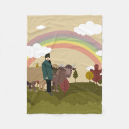 Op weg naar het dorp fleece deken