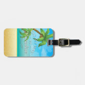 Op weg naar het Paradise tropische strand Bagagelabel (Voorkant horizontaal)