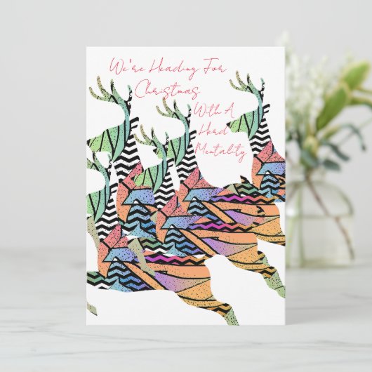 Op weg naar kerst Flat Holiday Kaart (Staand voorkant)