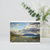 Op weg naar Mt Cook door het meer van Pukaki Briefkaart (Staand voorkant)