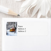 Op weg naar school in de winter etiket (Insitu)