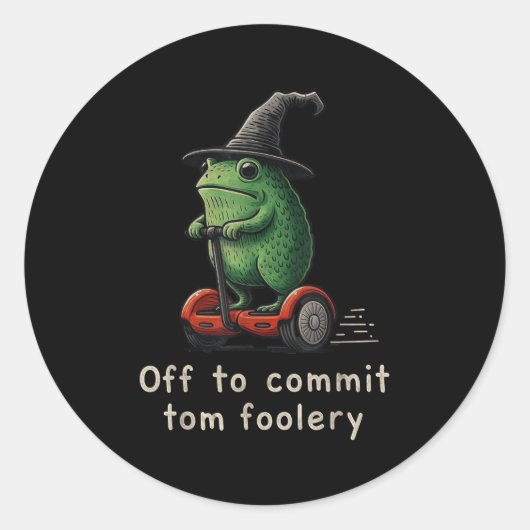 Op weg naar Tom Foolery Frog Ronde Sticker (Voorkant)