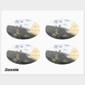 Op weg naar Troll Castle Ovale Sticker (Vel)