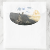 Op weg naar Troll Castle Ovale Sticker (Tas)