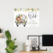 Op weg naar Wild Safari Animals Boy baby shower Poster (Thuiskantoor)
