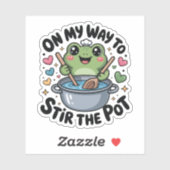 Op Weg Om De Pot Kikker Kattekwaad Humor Sticker (Vel)