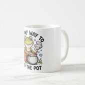 Op Weg Om De Pot Te Roeren Grappige Kikker Sarcasm Koffiemok (Voorkant rechts)