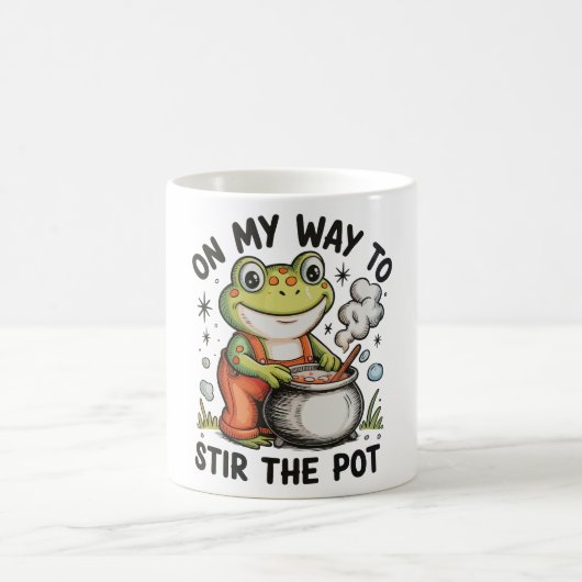 Op Weg Om De Pot Te Roeren Grappige Kikker Sarcasm Koffiemok (Center)